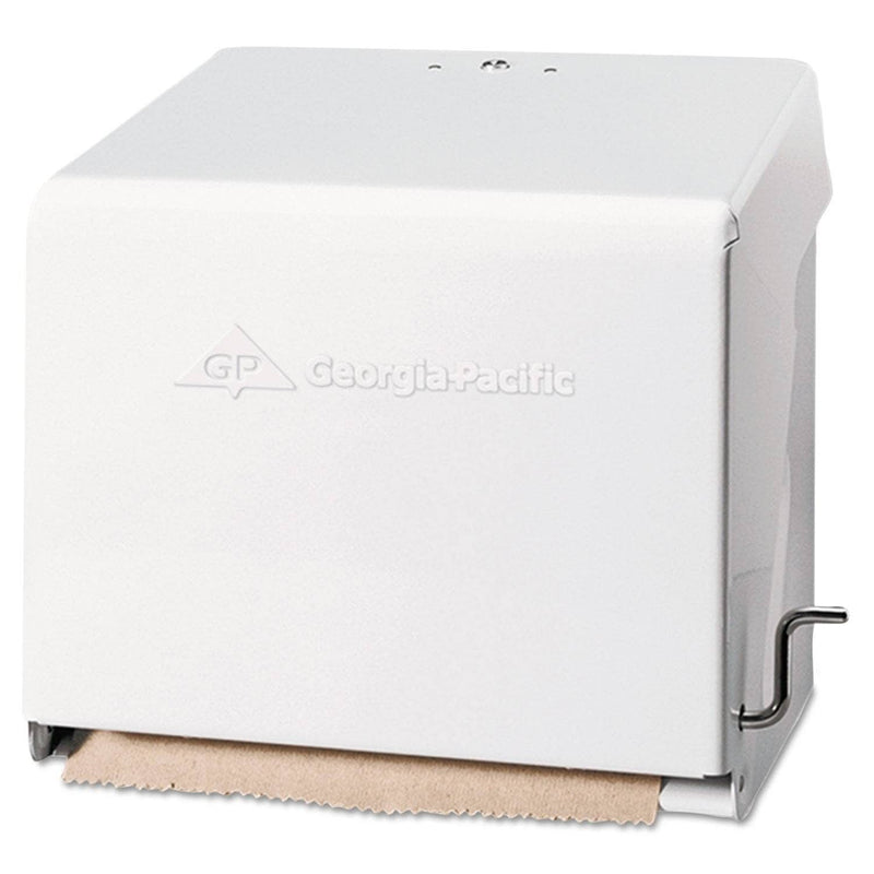 Georgia Pacific Mark Ii Crank Roll Towel Dispenser, 10 3/4 X 8 1/2 X 10 3/5, White - GPC56201 - TotalRestroom.com
