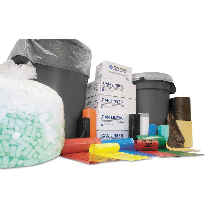 Interplast High-Density Interleaved Commercial Can Liners, 55 Gal, 17 Microns, 36" X 60", Black, 200/Carton - IBSS366017K - TotalRestroom.com