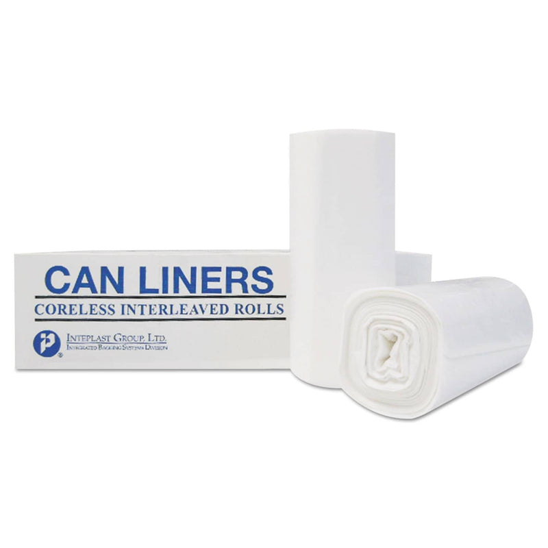 Interplast Low-Density Commercial Can Liners, 60 Gal, 0.8 Mil, 38" X 58", White, 100/Carton - IBSSL3858XHW - TotalRestroom.com