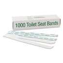 Bagcraft Sani/Shield Printed Toilet Seat Band, Paper, Blue/White, 16" Wide X 1-1/2" Deep - BGC300591 - TotalRestroom.com