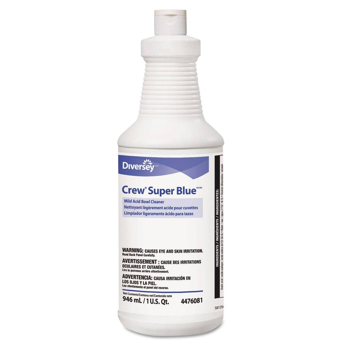 Diversey Crew Super Blue Mild Acid Bowl Cleaner, Citrus