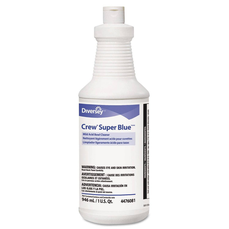 Diversey Crew Super Blue Mild Acid Bowl Cleaner, Citrus, 32Oz Squeeze Bottle,12/Carton - DVO94476081 - TotalRestroom.com