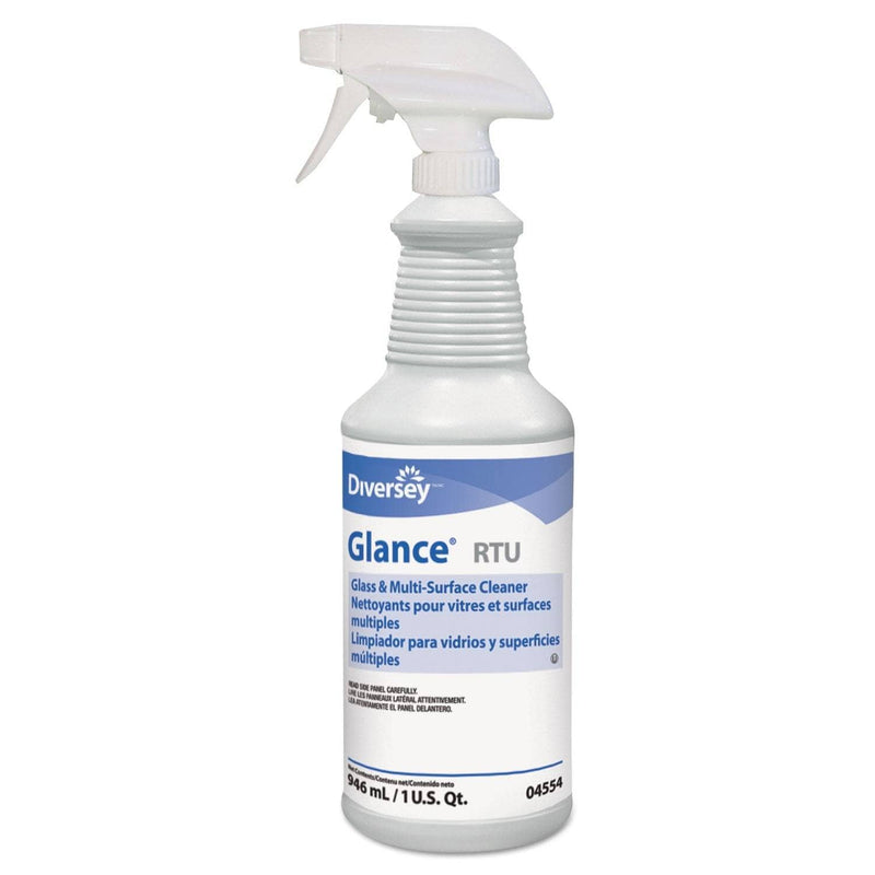 Diversey Glance Glass & Multi-Surface Cleaner, Liquid, 32 Oz Spray Bottle, 12/Carton - DVO04554 - TotalRestroom.com