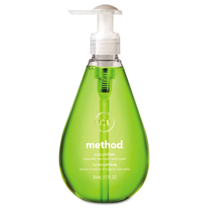 Method Gel Hand Wash, Cucumber, 12 Oz Pump Bottle, 6/Carton - MTH00029CT