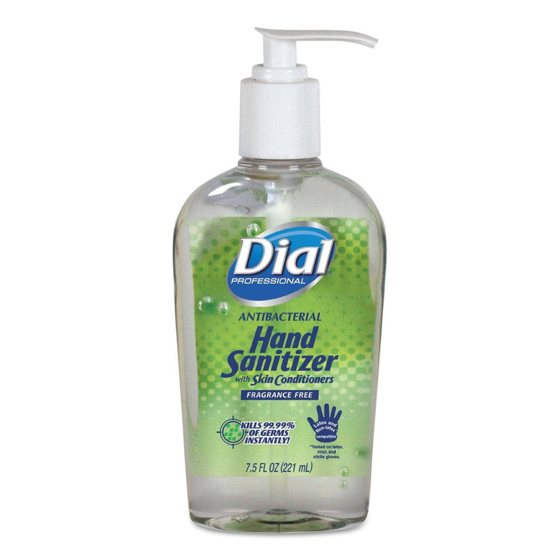 Dial Antibacterial Gel Hand Sanitizer With Moisturizer, 7.5 Oz, Pump, Fragrance-Free - DIA01585EA - TotalRestroom.com