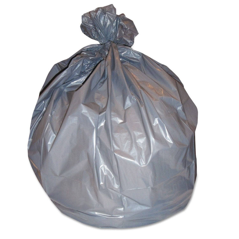 Boardwalk Low-Density Waste Can Liners, 60 Gal, 1.1 Mil, 38" X 58", Gray, 100/Carton - BWK3858SEH - TotalRestroom.com