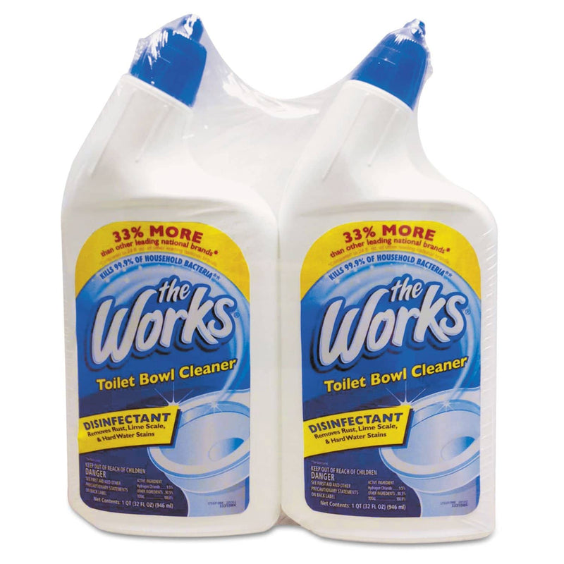 The Works Disinfectant Toilet Bowl Cleaner, 32 Oz Spray Bottle, 2/Pk,6 Pk/Ct - KIK33302WKCT - TotalRestroom.com