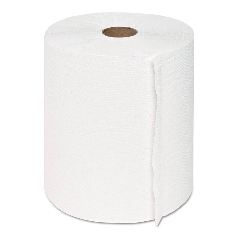 GEN Hardwound Roll Towels, 1-Ply, White, 8" X 600 Ft, 12 Rolls/Carton - GEN1915 - TotalRestroom.com