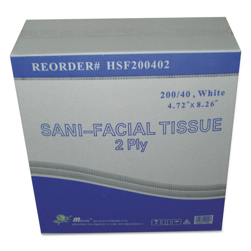 GEN Sani Facial Tissue, 2-Ply, White, 40 Sheets/Box - GENHSF200402 - TotalRestroom.com