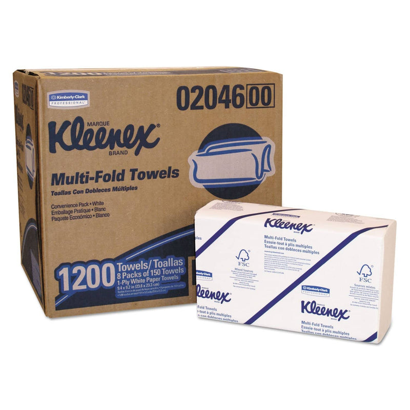 Kleenex Multifold Towels, 16.3 X 8.5, 2-Ply, White, 94 Per Pack, 30 Packs/Carton - KCC28791 - TotalRestroom.com