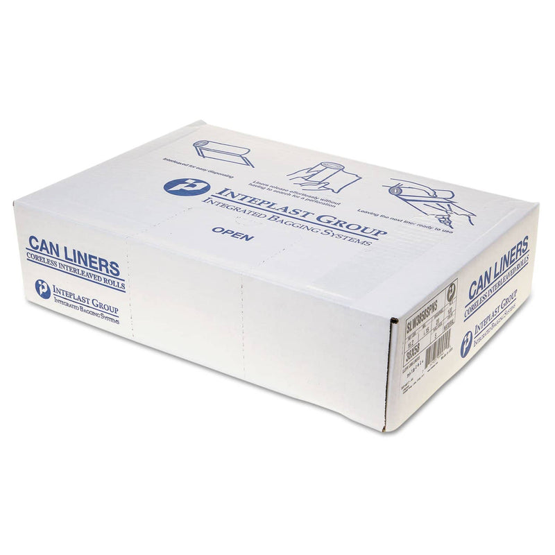 Interplast Low-Density Commercial Can Liners, 60 Gal, 1.15 Mil, 38" X 58", Clear, 100/Carton - IBSSLW3858SPNS - TotalRestroom.com