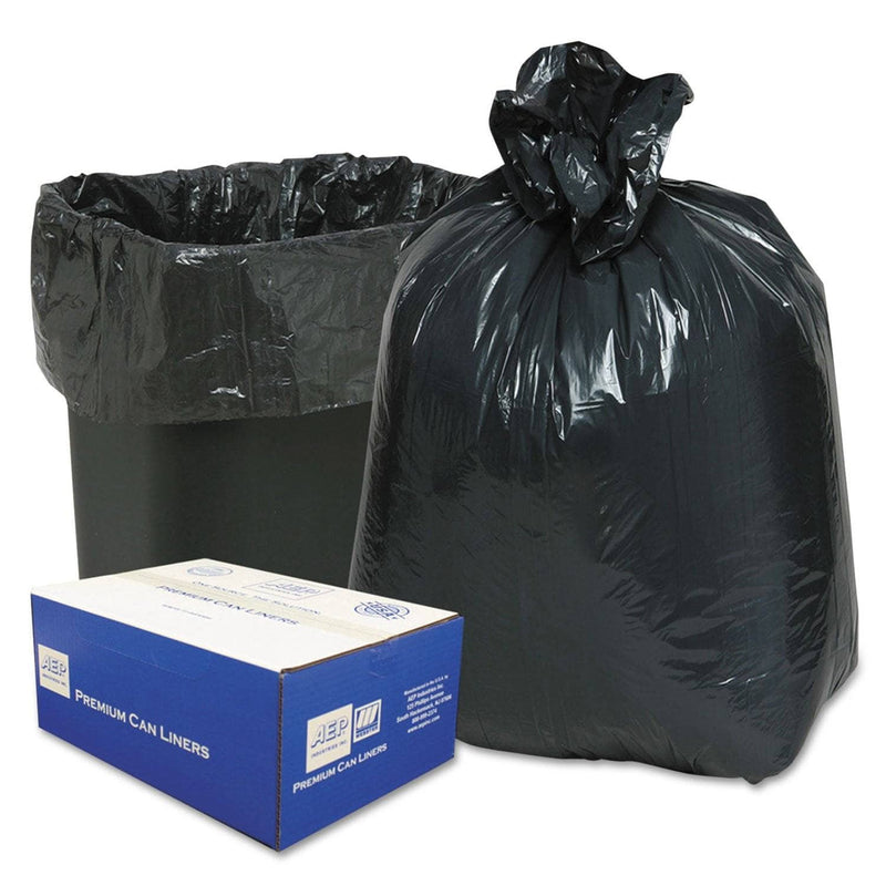 Classic Linear Low-Density Can Liners, 10 Gal, 0.6 Mil, 24" X 23", Black, 500/Carton - WBI242315B - TotalRestroom.com