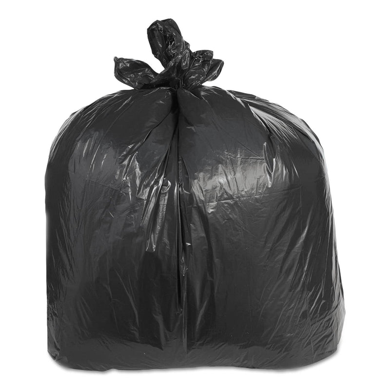 Trinity Plastics Low-Density Can Liners, 60 Gal, 2.4 Mil, 38" X 58", Black, 100/Carton - TRNML3858XH - TotalRestroom.com