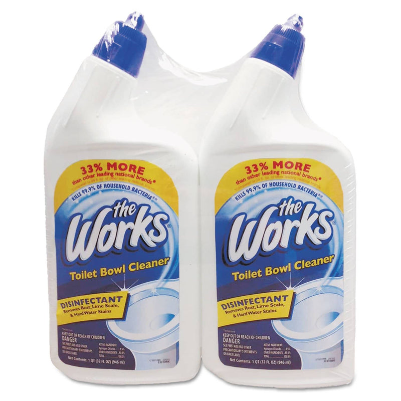 The Works Disinfectant Toilet Bowl Cleaner, 32 Oz Bottle, 2/Pack - KIK33302WK - TotalRestroom.com