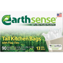 Earthsense Recycled Can Liners, 13 Gal, 0.7 Mil, 23.75" X 28", White, 90/Box - WBIGES6FK90 - TotalRestroom.com