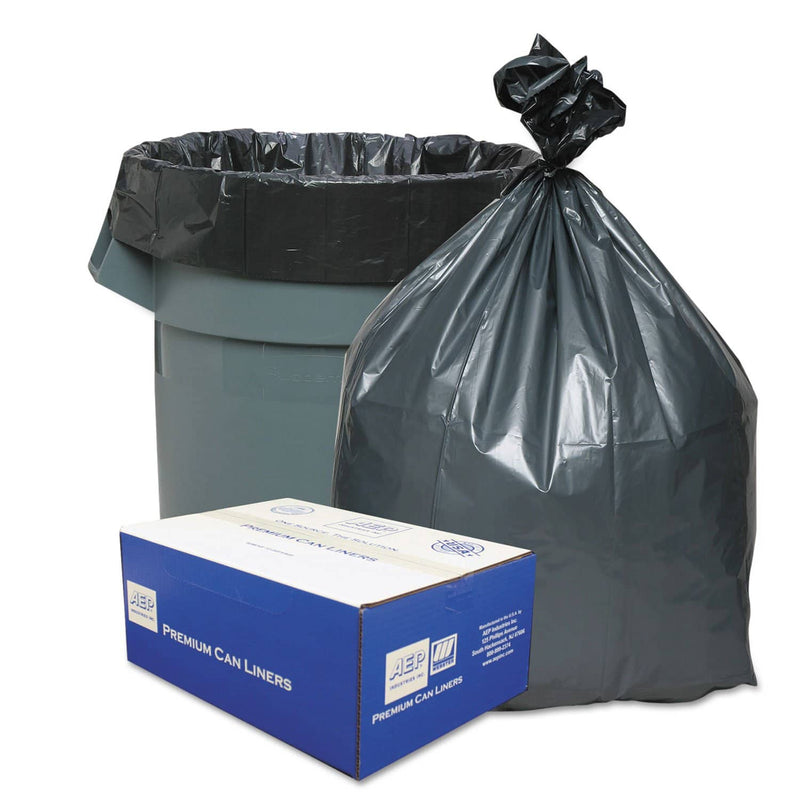 Platinum Plus Can Liners, 33 Gal, 1.35 Mil, 33" X 40", Gray, 100/Carton - WBIPLA4070 - TotalRestroom.com