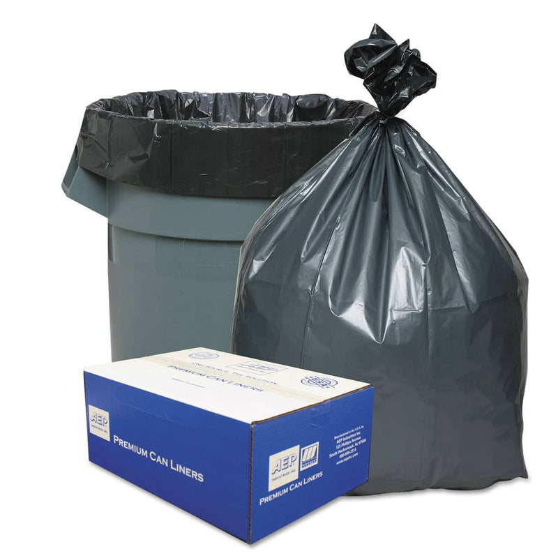 Platinum Plus Can Liners, 56 Gal, 1.55 Mil, 43" X 48", Gray, 50/Carton - WBIPLA4770 - TotalRestroom.com