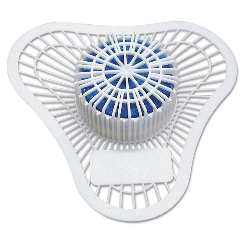 Big D Industries Non-Para Urinal Screen, Lasts 30 Days, White, Evergreen Fragrance, Dozen - BGD659 - TotalRestroom.com