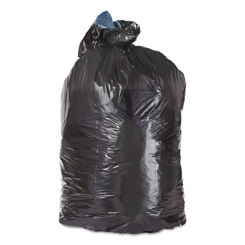 Trinity Plastics Low-Density Can Liners, 56 Gal, 1.3 Mil, 43" X 47", Black, 100/Carton - TRNML4347H - TotalRestroom.com