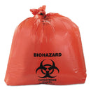 Heritage Healthcare Biohazard Printed Can Liners, 45 Gal, 3 Mil, 40" X 46", Red, 75/Carton - HERA8046ZR - TotalRestroom.com