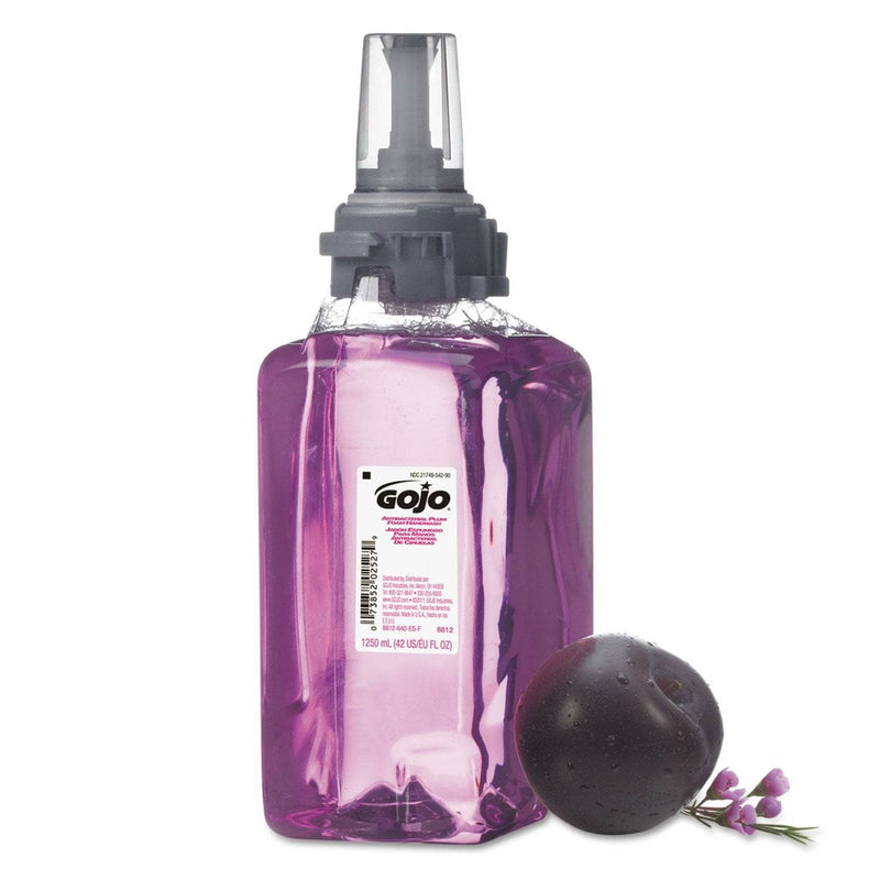 Gojo Antibacterial Foam Handwash, Refill, Plum, 1250Ml Refill, 3/Carton - GOJ881203CT - TotalRestroom.com