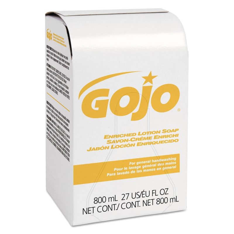 Gojo Enriched Lotion Soap Bag-In-Box Refill, Herbal Floral, 800 Ml, 12/Carton - GOJ910212CT - TotalRestroom.com