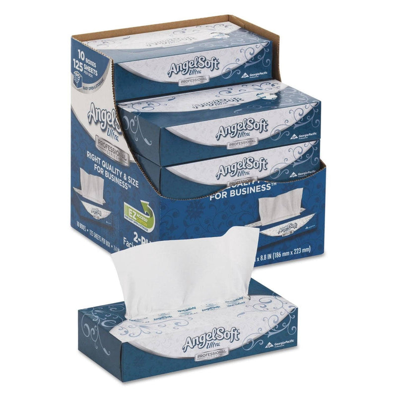 Angel Soft Ps Ultra Facial Tissue, 2-Ply, White, 125 Sheets/Box, 10 Boxes/Carton - GPC4836014 - TotalRestroom.com
