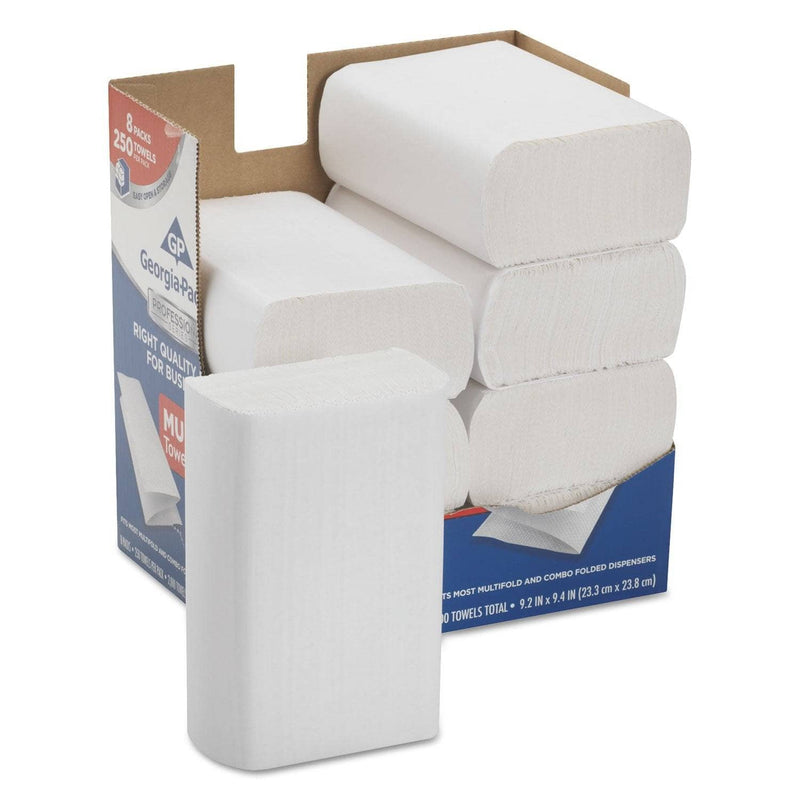 Georgia Pacific Professional Series Premium Paper Towels,M-Fold,9 2/5X9 1/5, 250/Bx, 8 Bx/Carton - GPC2212014 - TotalRestroom.com