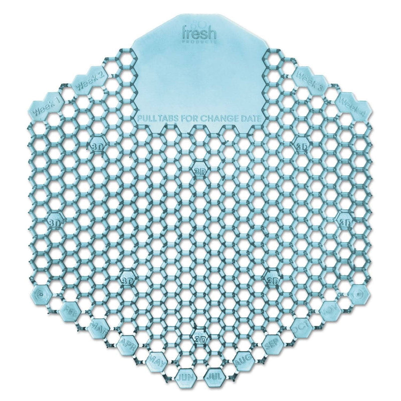 Fresh Products Wave 3D Urinal Deodorizer Screen, Blue, Ocean Mist Fragrance, 60 Screens/Carton - FRS3WDS60OMI - TotalRestroom.com