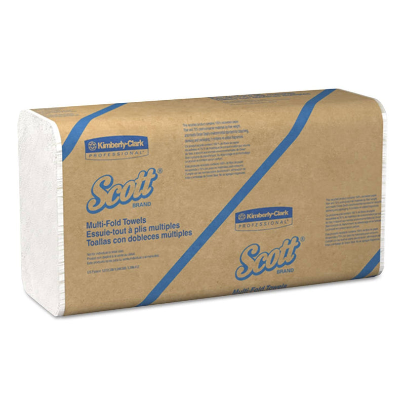 Scott Essential Multi-Fold Towels 100% Recycled, 9 1/5X9 2/5, White, 250/Pk, 16 Pk/Ct - KCC01807 - TotalRestroom.com