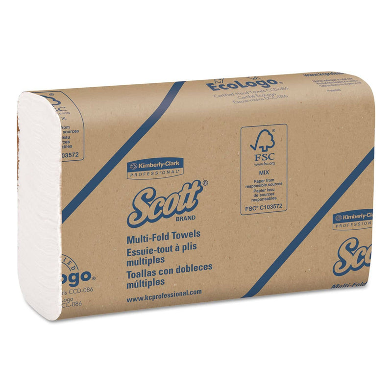 Scott Multi-Fold Towels, Absorbency Pockets, 9 2/5 X 9 1/5, White, 250 Sheets/Pack - KCC03650 - TotalRestroom.com