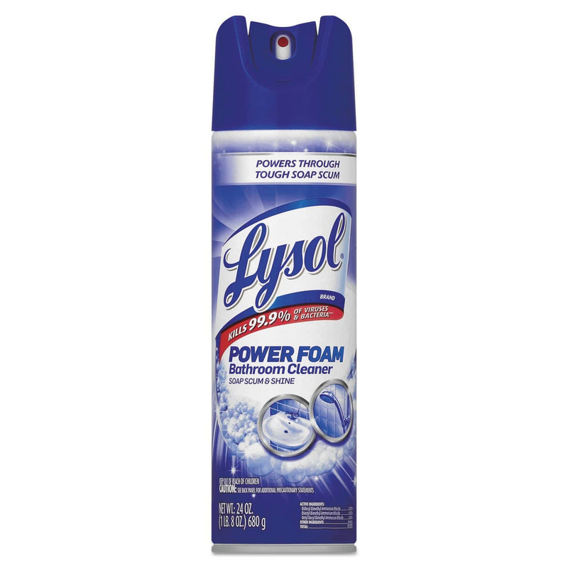 Lysol Power Foam Bathroom Cleaner, 24Oz Aerosol - RAC02569 - TotalRestroom.com