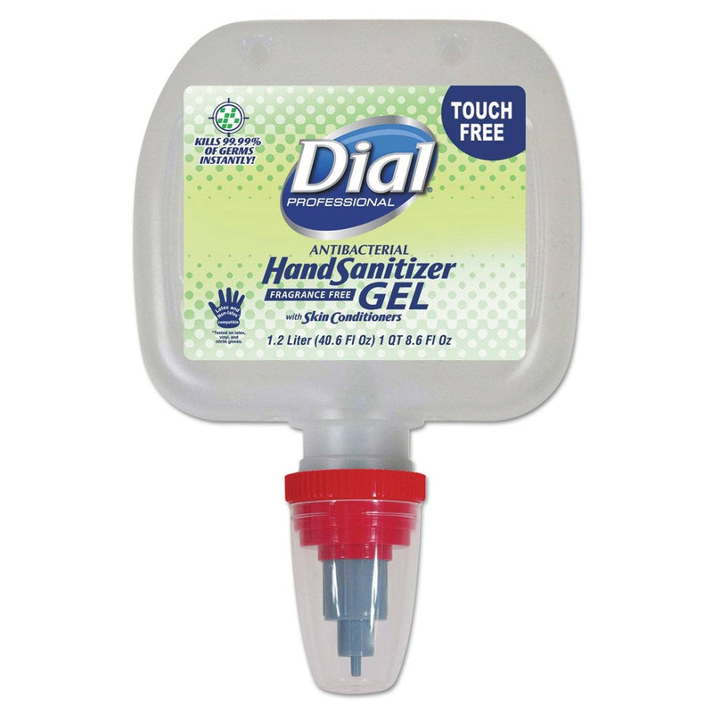 Dial Duo Touch-Free Gel Hand Sanitizer Refill, 1.2 L, Fragrance-Free, 3/Carton - DIA13413CT - TotalRestroom.com