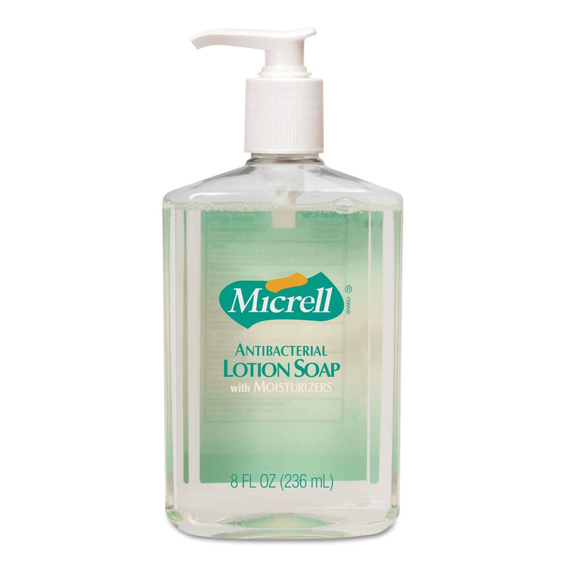 Micrell Antibacterial Lotion Soap, Light Scent, 8 Oz Pump, 12/Carton - GOJ975212CT - TotalRestroom.com