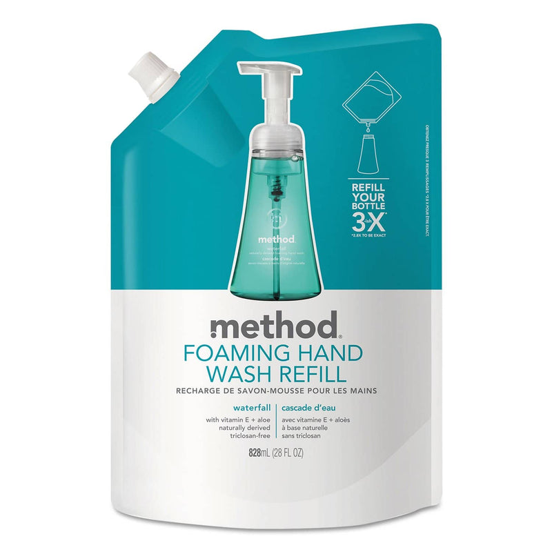 Method Foaming Hand Wash Refill, Waterfall, 28 Oz Pouch, 6/Carton - MTH01366 - TotalRestroom.com