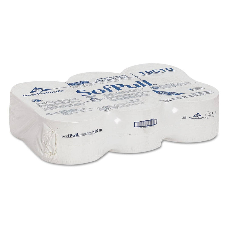 Georgia Pacific High Capacity Center Pull Tissue, Septic Safe, 2-Ply, White, 1000 Sheets/Roll, 6 Rolls/Carton - GPC19510 - TotalRestroom.com