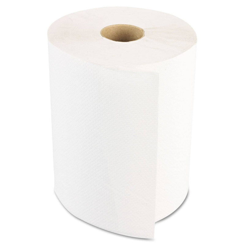 Boardwalk Hardwound Paper Towels, Nonperforated 1-Ply White, 350 Ft, 12 Rolls/Carton - BWK6250 - TotalRestroom.com