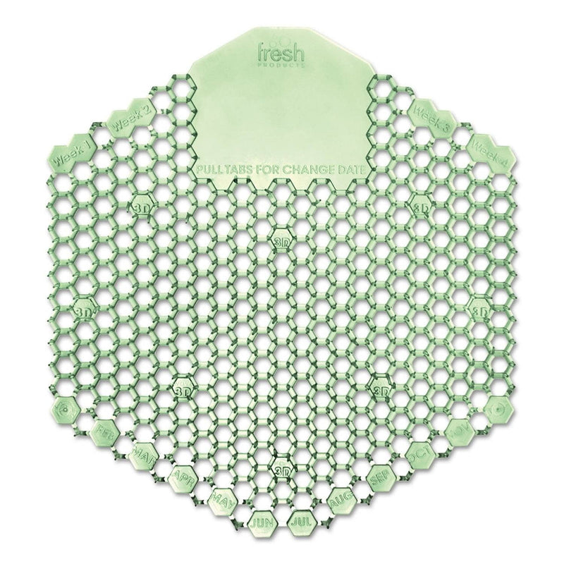 Fresh Products Wave 3D Urinal Deodorizer Screen, Green, Cucumber Melon Fragrance,10 Screens/Box - FRS3WDS60CME - TotalRestroom.com