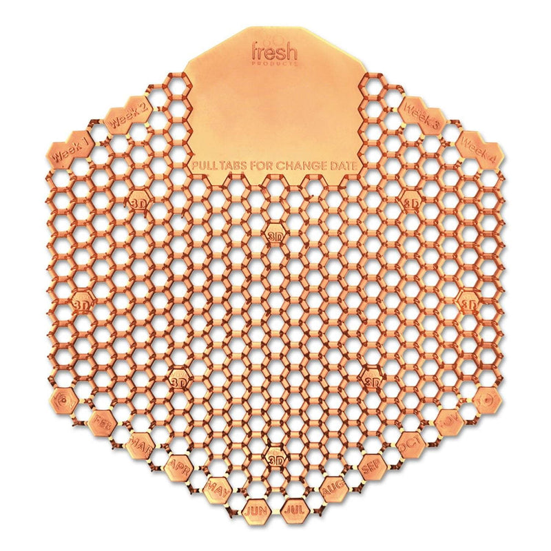 Fresh Products Wave 3D Urinal Deodorizer Screen, Orange, Mango Fragrance, 10 Screens/Box - FRS3WDS60MAN - TotalRestroom.com