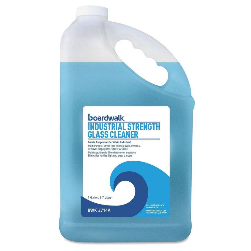 Boardwalk Industrial Strength Glass Cleaner With Ammonia, 1 Gal Bottle, 4/Carton - BWK4714A - TotalRestroom.com