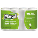 Marcal 100% Recycled Two-Ply Bath Tissue, Septic Safe, White, 168 Sheets/Roll, 96 Rolls/Carton - MRC16466 - TotalRestroom.com
