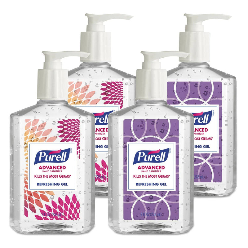 Purell Advanced Hand Sanitizer Refreshing Gel, Clean Scent, 8 Oz Pump Bottle 4/Pack - GOJ965206DECOPK - TotalRestroom.com