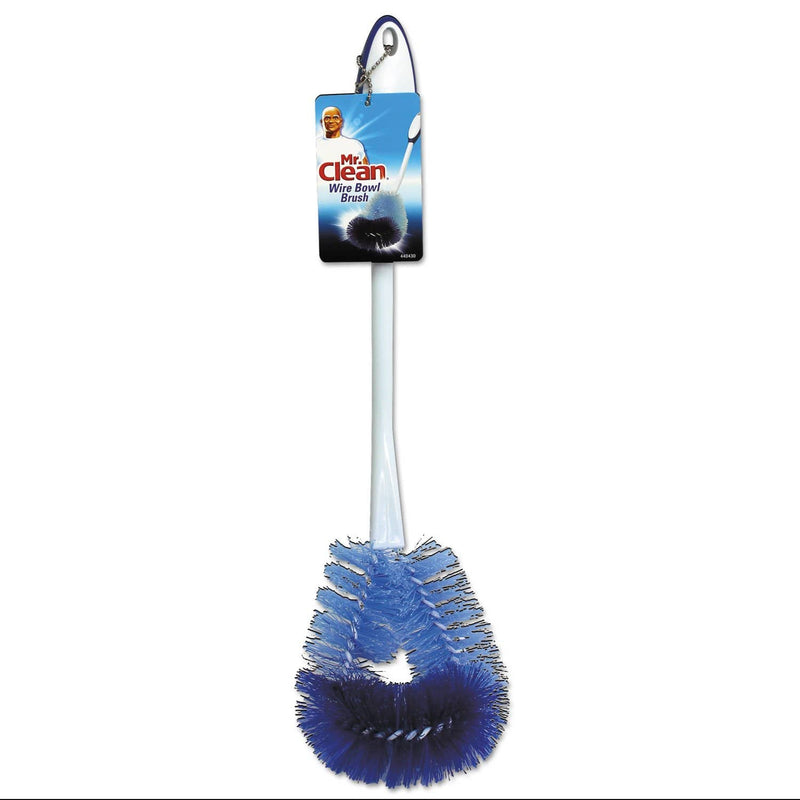 Mr. Clean Twisted Wire Bowl Brush, 11 1/2" Handle,4" Dia., Plastic, White, 3/Box - BUT440430 - TotalRestroom.com