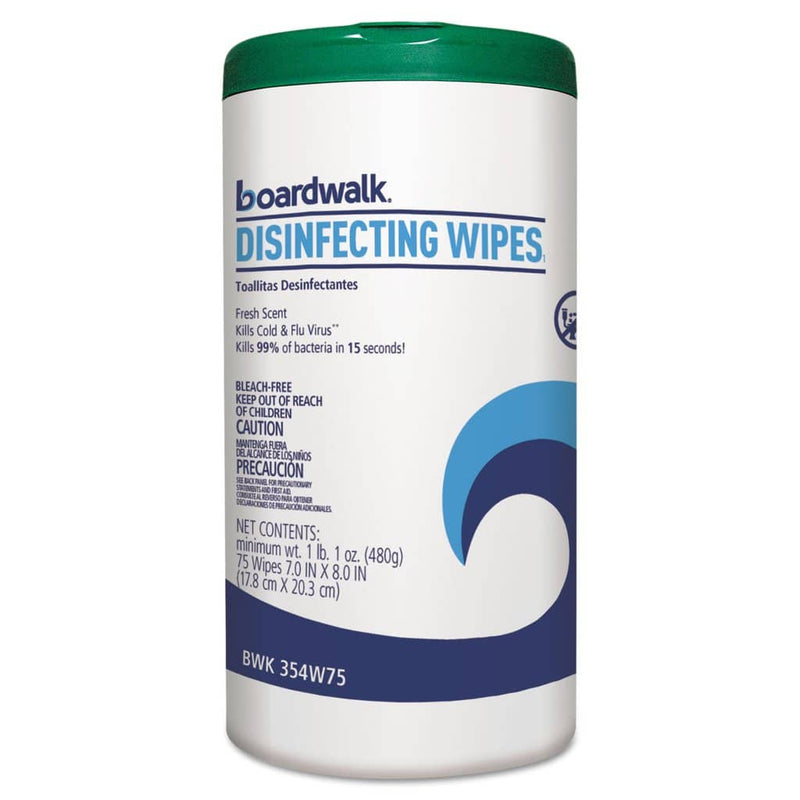 Boardwalk Disinfecting Wipes, Fresh Scent, 75 Wipes/Pack, 6 Packs/Case - BWK454W75