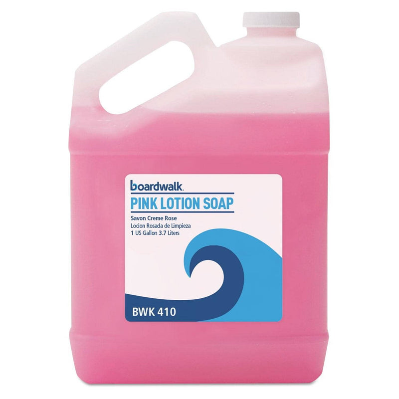 Boardwalk Mild Cleansing Pink Lotion Soap, Floral-Lavender, Liquid, 1 Gal Bottle, 4/Carton - BWK410CT - TotalRestroom.com