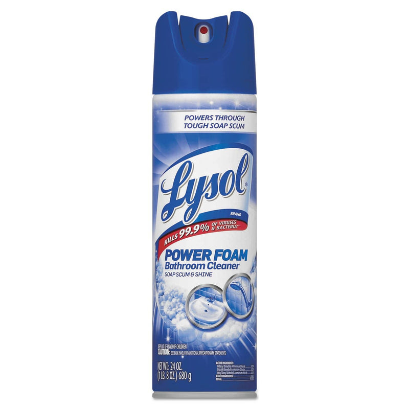 Lysol Power Foam Bathroom Cleaner, 24Oz Aerosol, 12/Carton - RAC02569CT - TotalRestroom.com