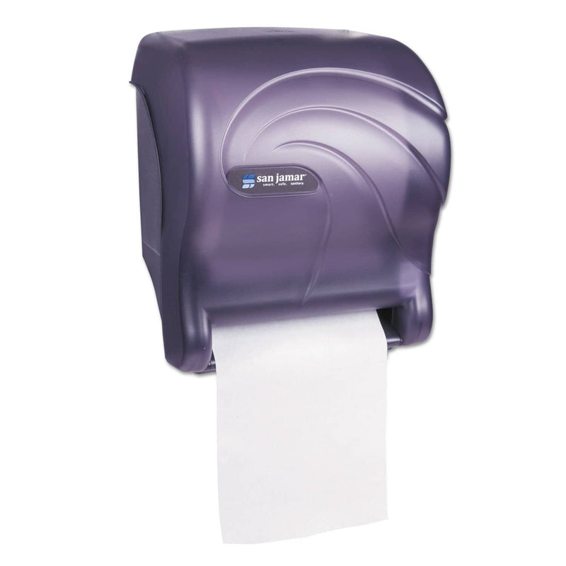 San Jamar Tear-N-Dry Essence Touchless Towel Dispenser, 11.75X9 1/8X14 7/16, Black Pearl - SJMT8090TBK - TotalRestroom.com