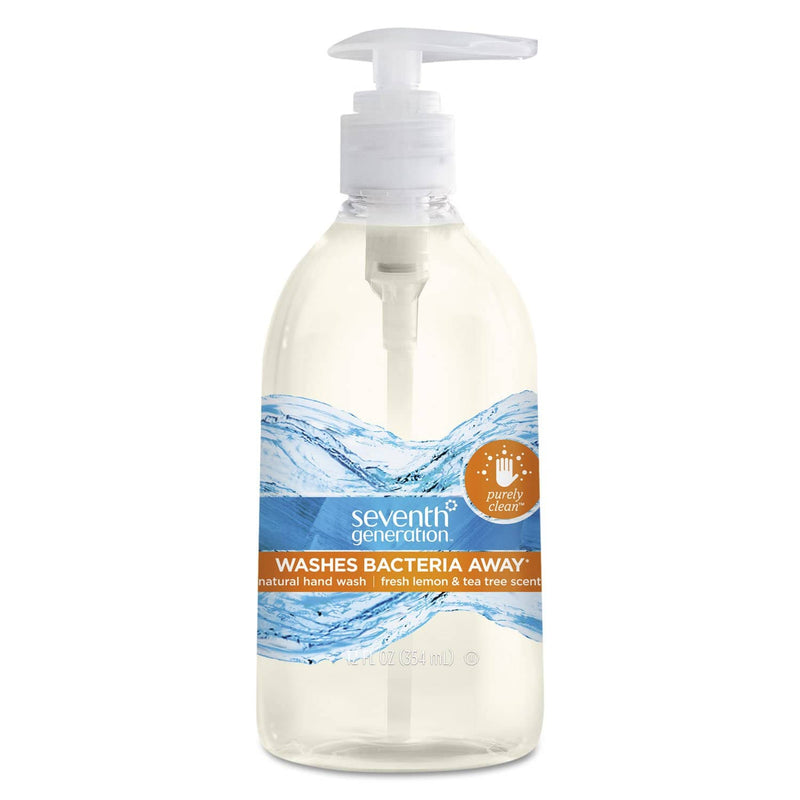 Seventh Generation Natural Hand Wash, Purely Clean, Fresh Lemon & Tea Tree, 12 Oz Pump Bottle - SEV22924EA - TotalRestroom.com