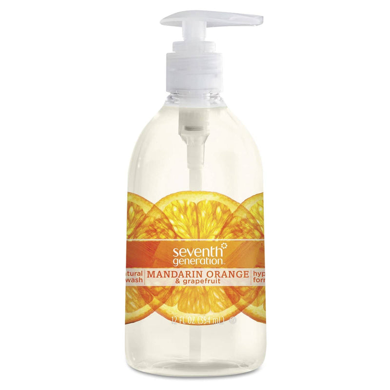 Seventh Generation Natural Hand Wash, Mandarin Orange & Grapefruit, 12 Oz Pump Bottle - SEV22925 - TotalRestroom.com