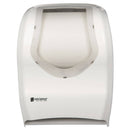 San Jamar Smart System With Iq Sensor Towel Dispenser, 16 1/2 X 9 3/4 X 12, White/Clear - SJMT1470WHCL - TotalRestroom.com